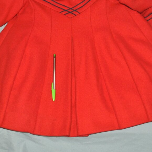 Vintage Rothschild Wool Coat Girls Size 4 Red & Blue Pea Coat - Picture 12 of 15